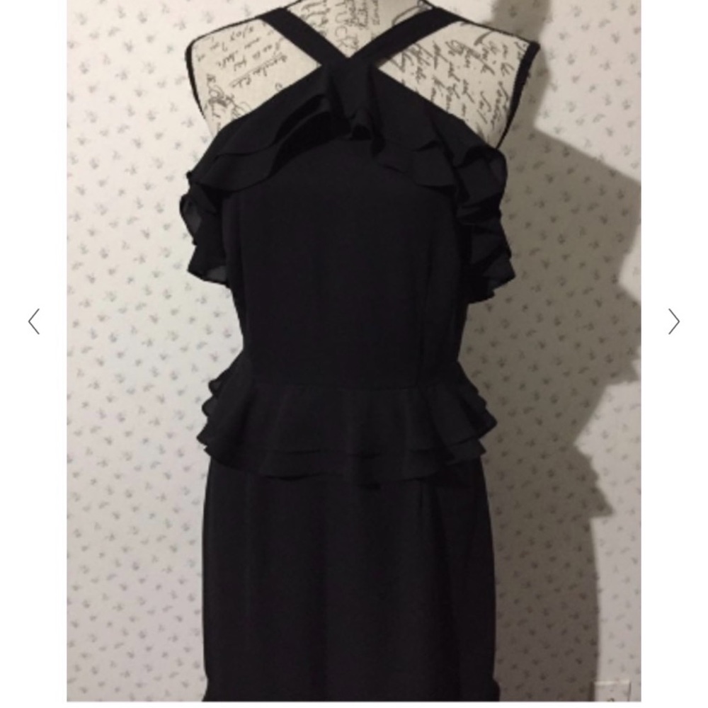 Gianni Bini On My Mind Black Ruffled Dress. Size 4